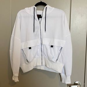 NWT women’s Nike Jordan white zip up hoodie small